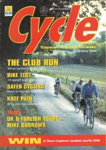 cover of Cycle magazine showing Russ Mantle leading a club ride